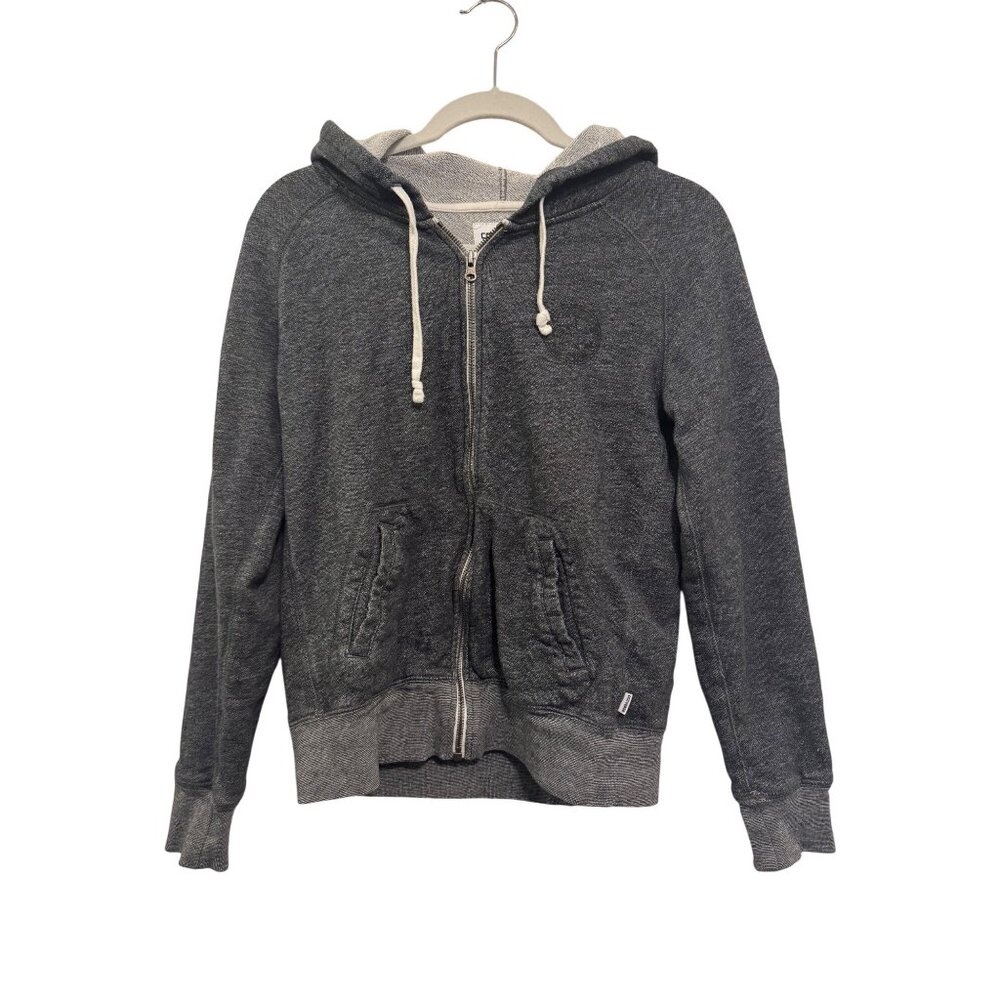 Converse Full-Zip Hoodie Mens S Charcoal Gray Cotton Casual Comfortable